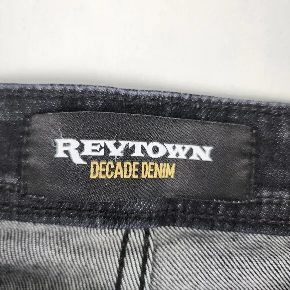 SOLD OUT Revtown Jeans Mens 34x32 Black Decade Sharp Straight Leg Denim - Picture 5 of 11